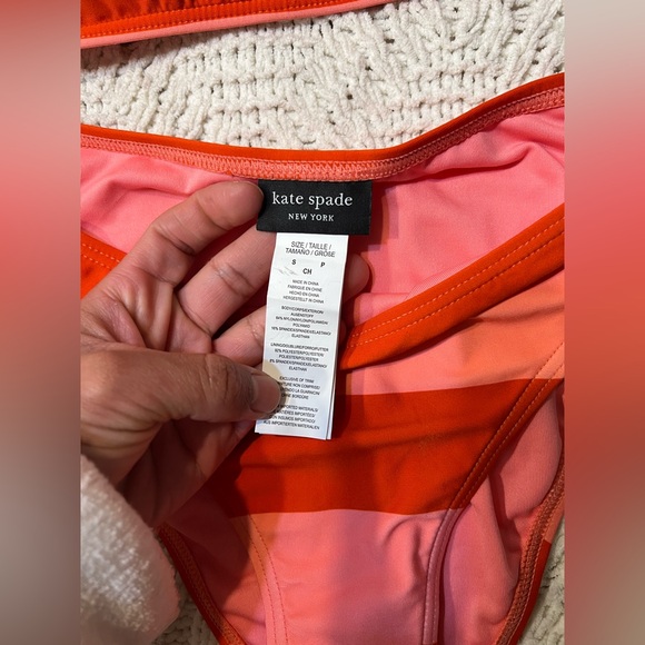 NWT Kate Spade Bold coral and orange Bikini - Picture 4 of 9